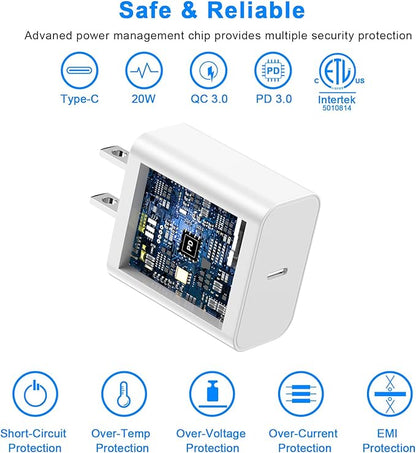 Matsusho iPhone 16 15 Charger Fast Charging 10 FT, 2 Pack 20W USB C Wall Charger Block with 10FT Long Type C to C Charging Cable for iPhone 16/16 Plus/16 Pro/16 Pro Max/15/15 Pro/15 Pro Max/15 Plus