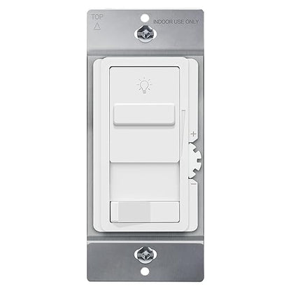 TOPGREENER Kalide Dimmer Light Switch, Pair with 12V Power Supply, 3-Way or Single-Pole, 12/24 V LED Dimmer Switch, TGSDS-1224-W, White