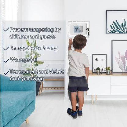 Young Dance Extra Large Thermostat Lock Box, Smart Touch Wall Switch Panel Lock With Lock Fits Smart Home Control (3-Switch Panel), 6.7" H X 5.12" W X 1.77" D or Smaller (1 Pack)