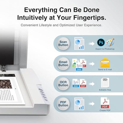 Plustek OS1180 - Flat Scanner for Graphics and Documents in A3 Format, Design Suitable for Libraries, Schools or Small Offices - Scanning A3 Documents in Approximately 9 Seconds