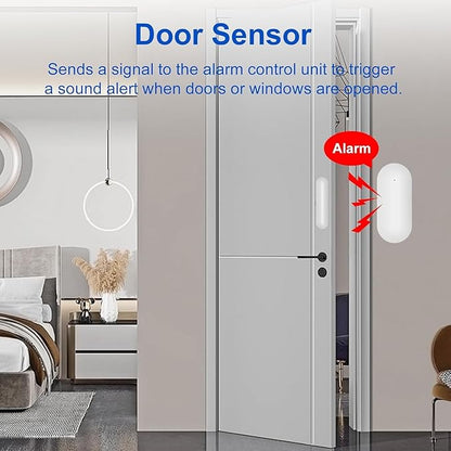WiFi Wireless Alarm System for Home Security - 24/7 Protection Smart Home Devices 4.3" Touch Screen, GSM/4G+WiFi, App Instant Alerts, No Monthly Fee, Alexa Compatible for House Apartment Office(8Pcs)