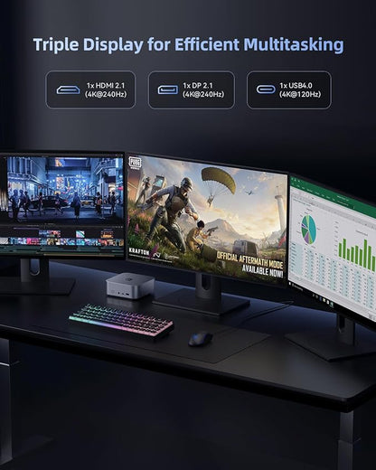 Beelink SER9 Max Mini PC AMD Ryzen 7 H 255 (8C/16T, up to 4.9GHz), 32GB DDR5 RAM 1TB PCle4.0 SSD, Radeon 780M Graphics, USB4.0/ Triple Display/ WiFi6/ BT5.2/10Gbps LAN Mini Computer