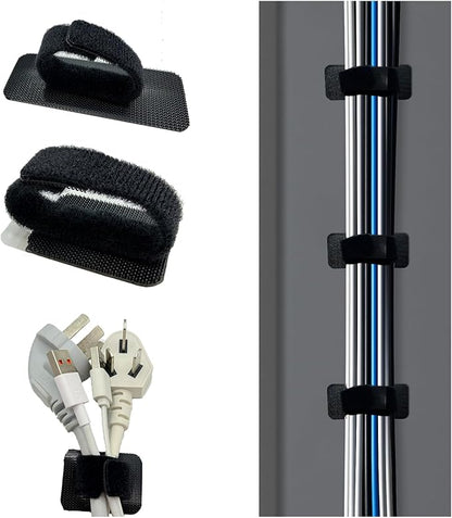 Under Desk Cable Management, Adjustable Hook and Loop Cord Ties, Reusable Wire Organizer, Low-Profile Cable Hider for Cord Management System (15)
