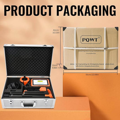 PQWT L5000 Underground Water Leak Detectors Indoor Outdoor Wall Water Pipe Detector Machine Multi Sensor Acoustic Pipeline Leakage Detection Kit Noise Reduction Headphone Smart Touchscreen Carry Case
