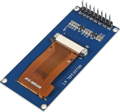 XIITIA 2pcs 1.9" SPI TFT LCD Display Module 170x320 RGB LCD Screen 3.3V ST7789 Drive SPI Interface 8pin Full Color for Arduino DIY