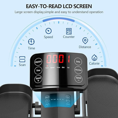 Under Desk Elliptical Machine for Senior Mini Elliptical Leg Exerciser with Remote Quiet Portable Electric Seated Foot Pedal Exerciser for Home Office