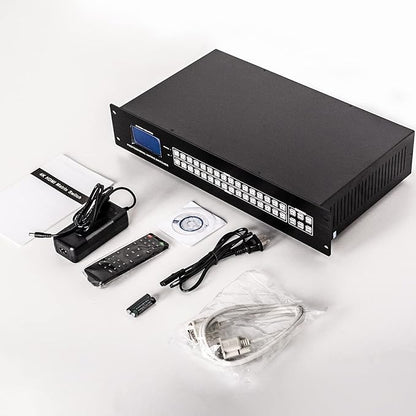 MT-VIKI Upgraded 4K HDMI Matrix Switch 16x16 Support Web GUI w/IR Remote, 4K@30Hz Rack Mount Switcher&Splitter, EDID, RS232, LAN Port, (Built-in US ADI Chip)