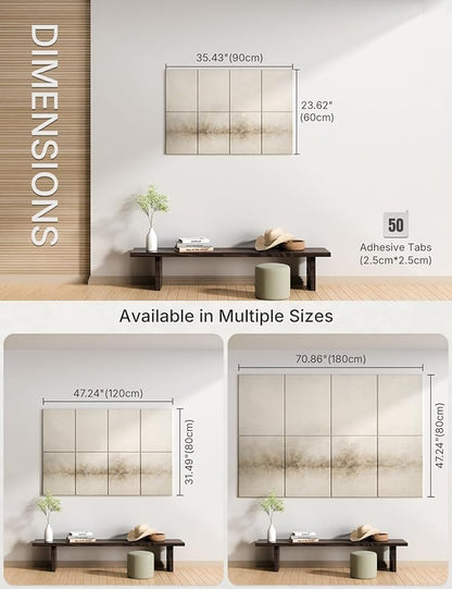 Wall Art Acoustic Panels,35''X24''Sound Absorbing Panels-8-Pack with 50 Adhesive Tabs, Decorative Sound Absorbing Panels for Living Room and Recording Studio, Offices-Dawn Embrace