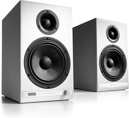 Audioengine HD6 Premium Powered Bookshelf Speakers | 150W Audiophile-Grade Bluetooth 5.0 Speakers with aptX HD | 24-Bit DAC | Real Wood Veneer
