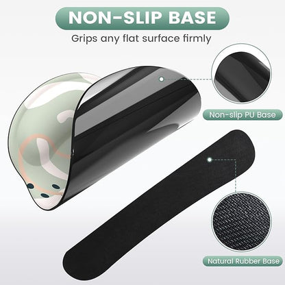 iLeadon Mouse Pad Wrist Support Keyboard Wrist Rest Set, Ergonomic Mouse Pad with Non-Slip Base for Computer Laptop Home Office + Coasters, Easy Typing & Pain Relief Mouse Mat, Tropical Plants