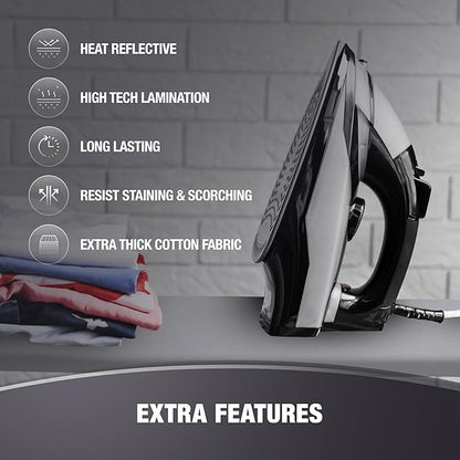 COTTY HOME Extra Thick Ironing Board Covers with Pad Standard Size 15x54, Heat Reflective Full Scorch Resistant Padding, Snug Fit Non-Slip Nose Pocket Fastener Straps Elastic Edges, Gray