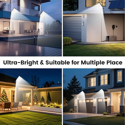 2 Pack 16" Large Solar Street Lights Outdoor Waterproof - Solar Powered Security Parking Lot Light Dusk to Dawn 60000LM,Motion Sensor Commercial LED Solar Flood Lights Remote Control for Outside Yard