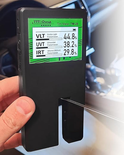 Digital Car Window Tint Meter TM-28 – Side Window Tint Tester for Light Transmission, UV/IR Rejection, Auto Calibration, Display Rotation