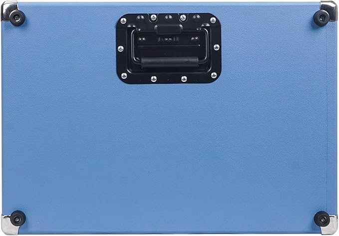 Sound Town Vintage 2U Amp Rack Case, 12.5" Depth with Rubber Feet, Dust Cover, Kickstand, Beau Blue (STVRC-2BL)