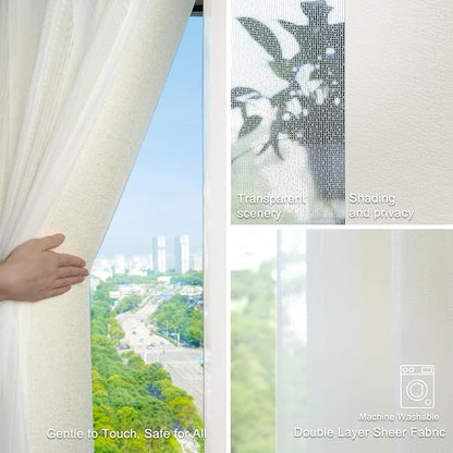 Blindify Motorized Sheer Vertical Blinds, Light Filtering Smart Rechargeable Vertical Window Blinds for Sliding Glass Door Customize(Linen Beige)