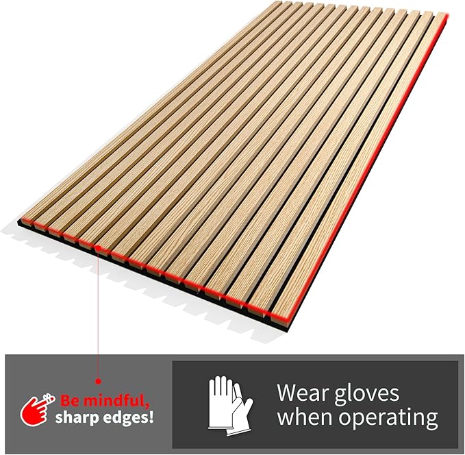 Art3d 4-Piece Wood Slat Acoustic Panels for Stylish Decor and Noise Reduction, 3D Textured Panel for Ceiling and Wall, Oak