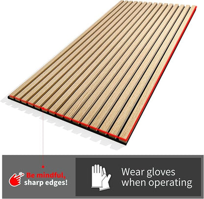 Art3d 4-Piece Wood Slat Acoustic Panels for Stylish Decor and Noise Reduction, 3D Textured Panel for Ceiling and Wall, Matte Black