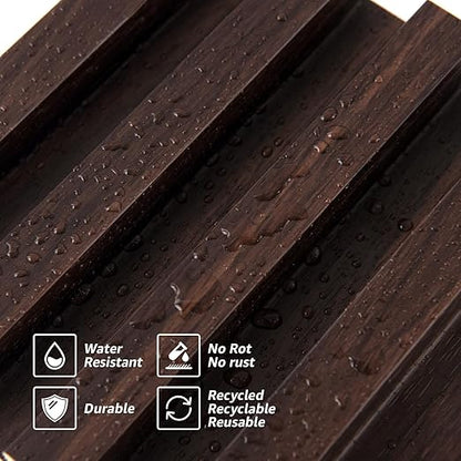 Art3d Slat Wall Panel for Modern Decor, WPC Acoustic Diffuser Panel, 8-Pack 96 x 6in. Black Walnut