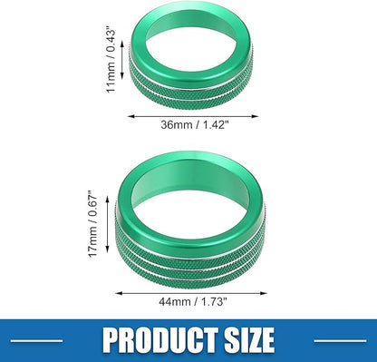 A ABSOPRO Car Air Conditioner Knobs Decals AC Radio Switch Knob Cover for Dodge Durango 2014-2020 for Jeep Cherokee Grand Cherokee 2014-2021 Green (Set of 3)