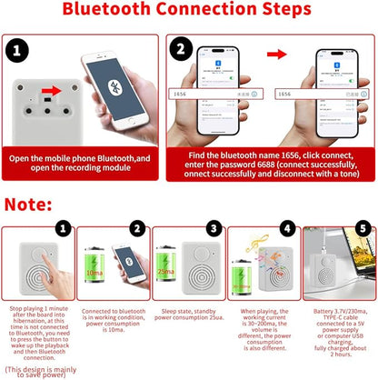 Voice Recorder Box, Support Bluetooth & MIC Recording Audio Box,16MB Sound Module with Speaker,16 Min Easy Sound Voice Box for Personalized Greetings, DIY Projects, Holiday Crafts ect.