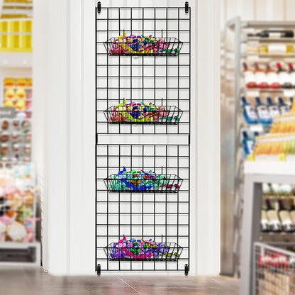 7RiversART Grid Wall Commercial Grade Gridwall Panels – Heavy Duty Grid Panel for Any Retail Display Wall Grid 2' Width x 4' Height, Black (Pack of 4) Easily Portable