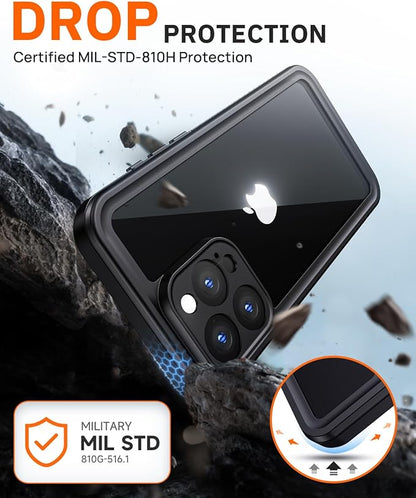 Lanhiem for iPhone 16 Pro Max Privacy Case, Waterproof Dustproof Shockproof Cases for 16 ProMax with Privacy Screen Protector, Full Body Protective Cover for iPhone 16 Pro Max - 6.9 inch (Black)