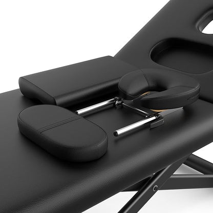 pouseayar Heavy Duty Electric Massage Table, 32" x 75" Black, Electric Lift & Backrest, 2 Motor Adjustable, Supports Up to 1000 lbs
