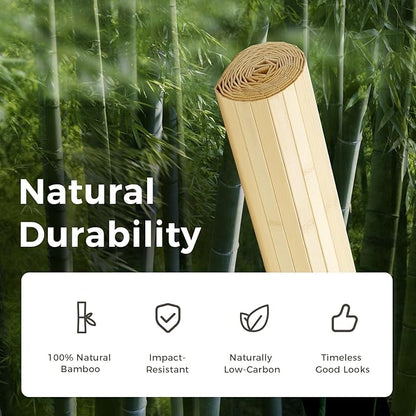 OUZUGIE 2 Pack 96x48 Inch Natural Bamboo Wall Panel – Raw Pole Wrap Paneling for Walls, Ceilings, Cabinets, Furniture – Ideal for Bedroom, Living Room & Office DIY Decor