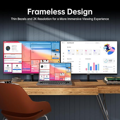 KTC 32 Inch 2K 120Hz Computer Monitor, IPS QHD 2560 x 1440p Monitor with Ultra-Thin Bezels, HDR10, Adaptive Sync, HDMI/Display Ports, Tilt Adjustable, Eyecare, Ideal for Office and Casual Gaming