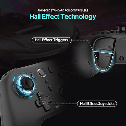 C6 Wireless PC Controller, Bluetooth Game Controller- 1000Hz Polling Rate- Hall Effect Joystick for Windows PC, Nintendo Switch, Switch 2, Steam Deck, Android TV/Mobile, iOS, MAC &Tesla Vibration Turbo