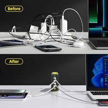 HUNDA 300W USB C Charger GaN Charging Station Desktop 5 Ports PD 100W Fast Power Adapter Support PD3.0 /PPS 45W /QC5 for MacBook Pro/Air, iPhone 15 Pro,Samsung,HP,Dell etc