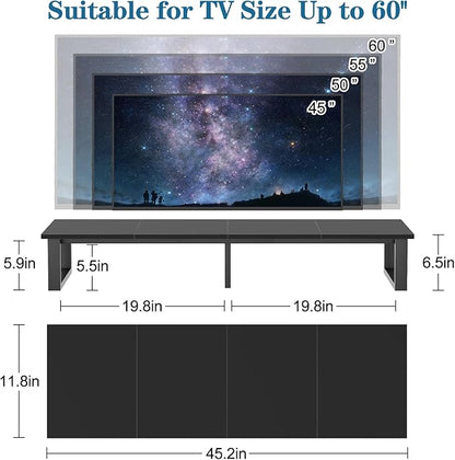 aboxoo 45" TV Riser for 32-60 inch TV, TV Riser Stand Shelf, Tabletop TV Stand Riser, Computer Monitor Table for Home Living Room, Study Office (Black)