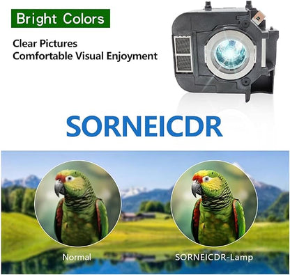 SORNEICDR ELP LP50 Replacement Projector Lamp Bulb Compatible with Epson EB-824 EB-825 EB-826W EB-84 EB-84e EB-84he EB-85 EMP-825 EMP-84he PowerLite 826 EB-84H EB-84EDU,with Housing
