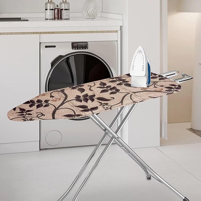 ZCFYGDX Ironing Board Cover with William Morris Prints, Washable Elastic Fabric, Heat-Resistant and Breathable, 3 Nylon Buckle Straps Fastening, Fits for Various Standard Sizes, 15x48 Inch