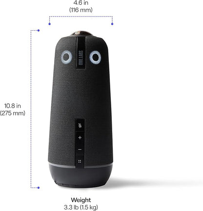 Meeting Owl 4+ 360-Degree, 4K Smart Video Conference Camera, Microphone, and Speaker (Automatic Focus, Zooming, Noise Equalizing, Certified for Microsoft Teams)