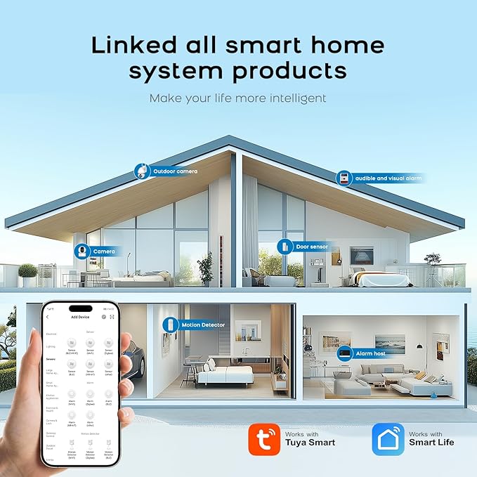 PGST WiFi Home Security Systems with 5MP HD Security Camera and 32GB Card,Wireless GSM 4G Burglar Door Alarm Systems,The Older SOS Button,Tuya App Control for Villa,Apartment,Pets,Kids Safety