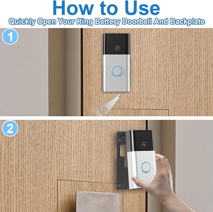 Pyfhy Ring Video Doorbell Key Replacement Tool, Doorbell Camera Opening Key Tool Compatible with Ring Battery Doorbell (2024 Release) with Small No Soliciting Signs, Secure Removal Key Tool (2 Pcs)