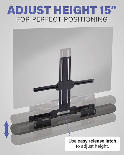 SANUS Soundbar TV Mount for Sonos Arc & Sonos Arc Ultra Soundbar – Depth Adjustable for Dolby Atmos – Universal Mount for TVs 50” to 90”