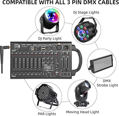 Wireless DMX Controller,192 Channel DMX512Controller Stage Lighting Equipment &Accessorie For Di, Ktv, Large Concert, HolidayParty And Fashion Show DMX Light Controller