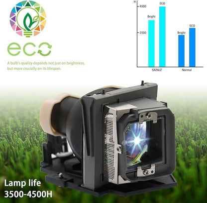 SRZNJZ 331-2839 725-10284 725-10134 317-1135 Original Replacement Projector Lamp Bulb for Dell 4220 4230 4320 4210X 4310WX 4610X with Housing