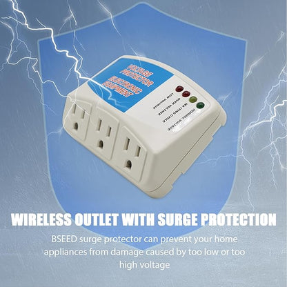 BSEED Surge Protector Power Strip Home Appliance, 3 Outlet Power Surge Protector, Voltage Protector Brownout Surge Refrigerator 1875 Watts, 120V, 15A, 2 Pack