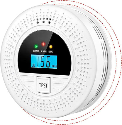 1-Pack Interconnected Smoke and Carbon Monoxide Detector, Test Button & Replaceable Battery, Smoke and CO Alarm for Home, Hallways, Bedroom, Reliable Alert