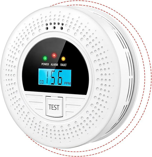 1-Pack Interconnected Smoke and Carbon Monoxide Detector, Test Button & Replaceable Battery, Smoke and CO Alarm for Home, Hallways, Bedroom, Reliable Alert