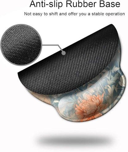 Ergo Comfort Gel Wrist Rest Mouse Pad-Ergonomic Office Mousepad with Wrist Support-Non-Slip, Design Desk Accessories Mat for Home&Game Decor Japanese Floral