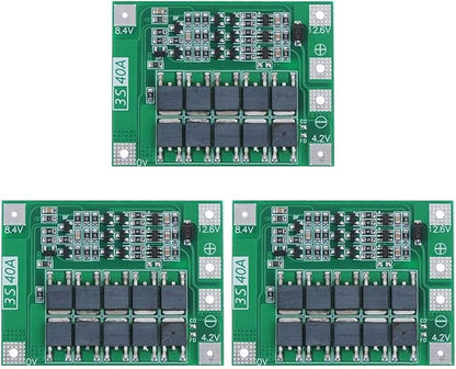 Gebildet 3pcs 3S 11.1V 12V 12.6V 40A 18650 Charger PCB BMS Protection Board Li-ion Lithium Battery Charger Lipo Cell Module for Drill Motor with Balance