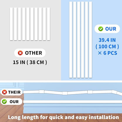 Extra-Long Paintable Cord Cover Hider for Wall Mounted TV - 6x 39.4in TTL 236in