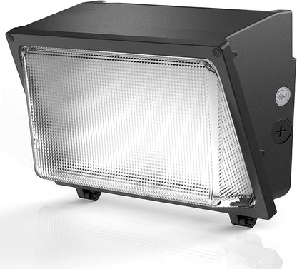 HYPERLITE LED Wall Pack 120W: 18000lm Glass Lens Dusk to Dawn Outdoor Lighting - Outdoor Security Flood Lighting for Yard Patio UL Listed