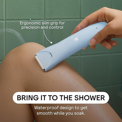 MERIDIAN Slimmer Trimmer – Electric Razor for Women, Bikini Line & Pubic Hair Trimmer, Rechargeable & Waterproof, Painless, Flawless Shave for Sensitive Skin, Gentle, Quiet & Travel-Friendly, Onyx