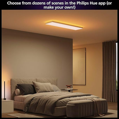 Philips Hue Datura Smart Ceiling Panel (Rectangular 11.81in x 47.24in) White & Color Light, Bluetooth Compatible,Voice Control with Alexa, Apple Home & Google Assistant