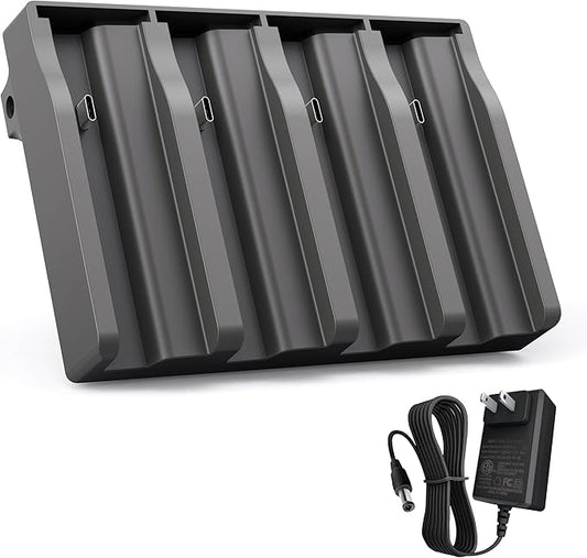 Fulpower 4-Slot Lithium Cartridge Charger - Replacement Battery Charger for TACTACAM Reveal Lithium Cartridge Charger Ultra/X/XB/XPro Trail Cameras - Fast Charging, LED Indicators, Durable Design
